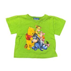 VTG Winnie The Pooh Girl XS 4/5 Green 90's Graphic T-Shirt Disney Tee Classic